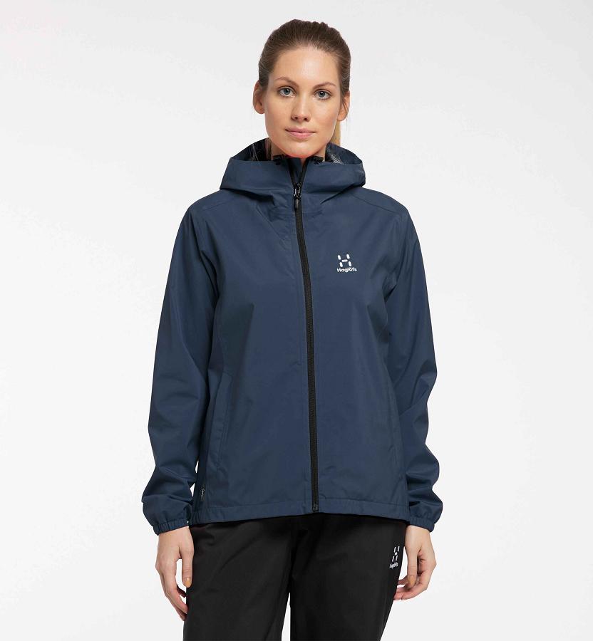 Haglöfs Buteo Windbreaker Dark Blue For Womens MUFPL7132 Australia